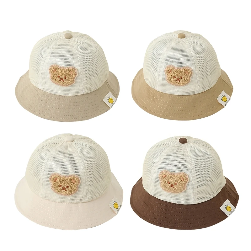 

Mesh Cap Newborn Baby Hat Bear Pattern Infant Cap Baby Boys Girl Toddler Hats Beanie Cap Colorful for 6-24 Months Gift