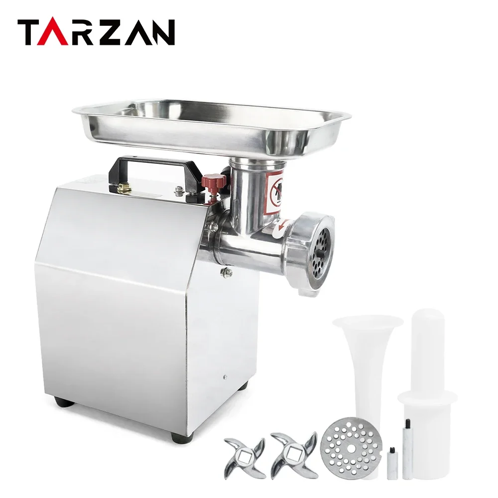 Restaurant Electric Stainless Steel Meat Grinder Heavy Duty Meat Mincer Machine With Sausage Stuffer Tube