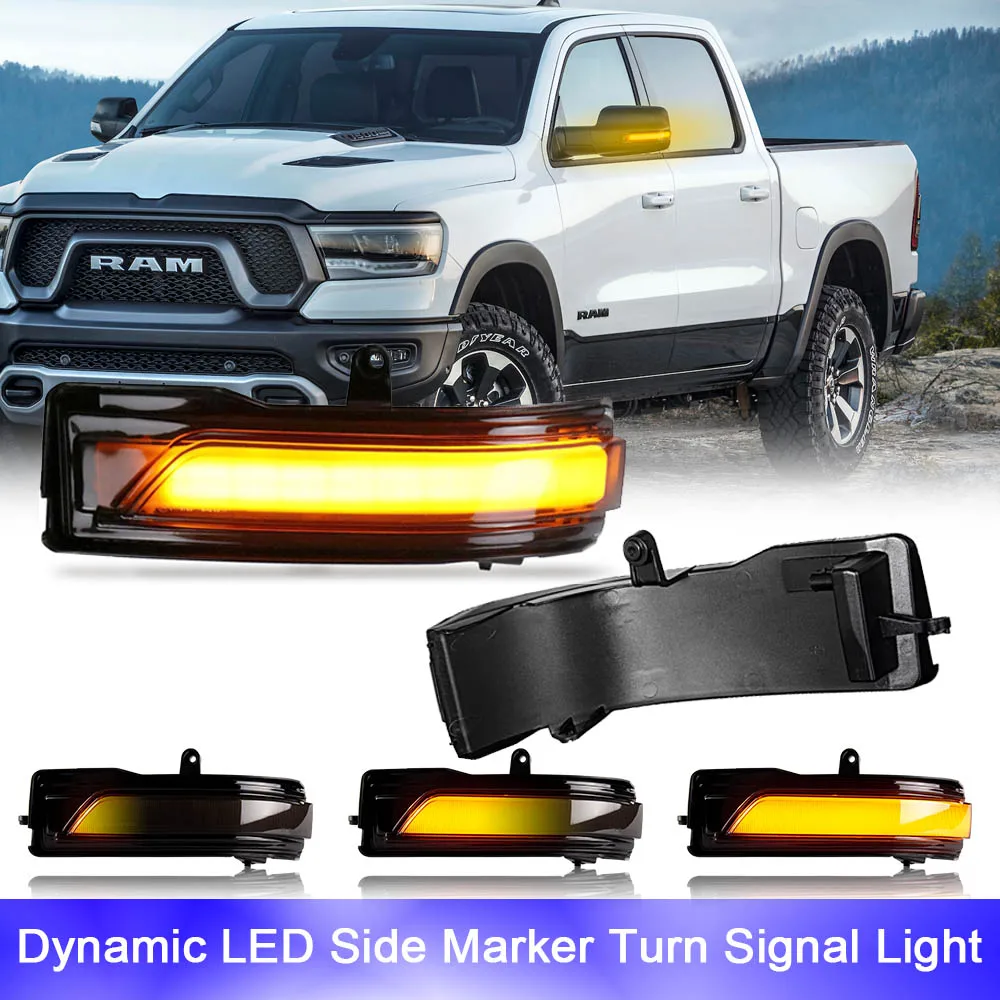 

2x For Dodge RAM 1500 2019-2023 All New Gen5 Side Mirror LED Turn Signal Repeat Blinker Lights Canbus Stop Lamp OEM 68402097AA