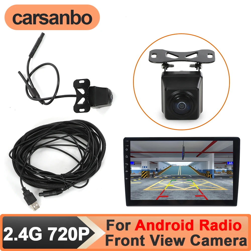 

Беспроводная автомобильная камера Carsanbo HD 150 градусов с обзором спереди, 2.4G WiFi, универсальная камера для парковки, ночное видение, USB 5V для Android-магнитол
