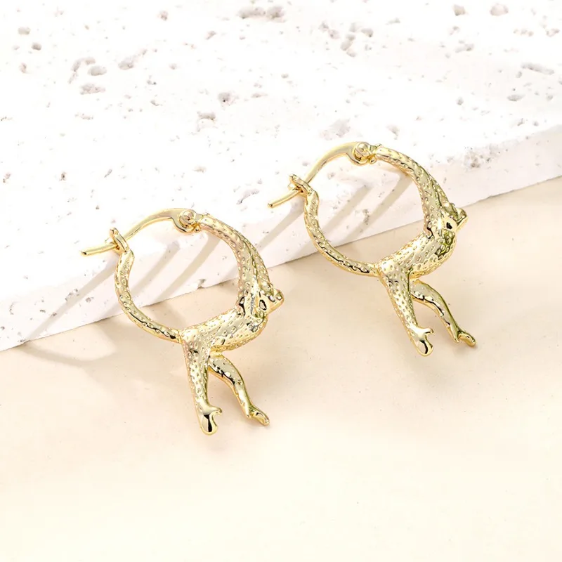 

Huajie Cute Monkey Design Shape Hoop Earrings for Women Charming Party Fashion Ear Jewelry Accessories