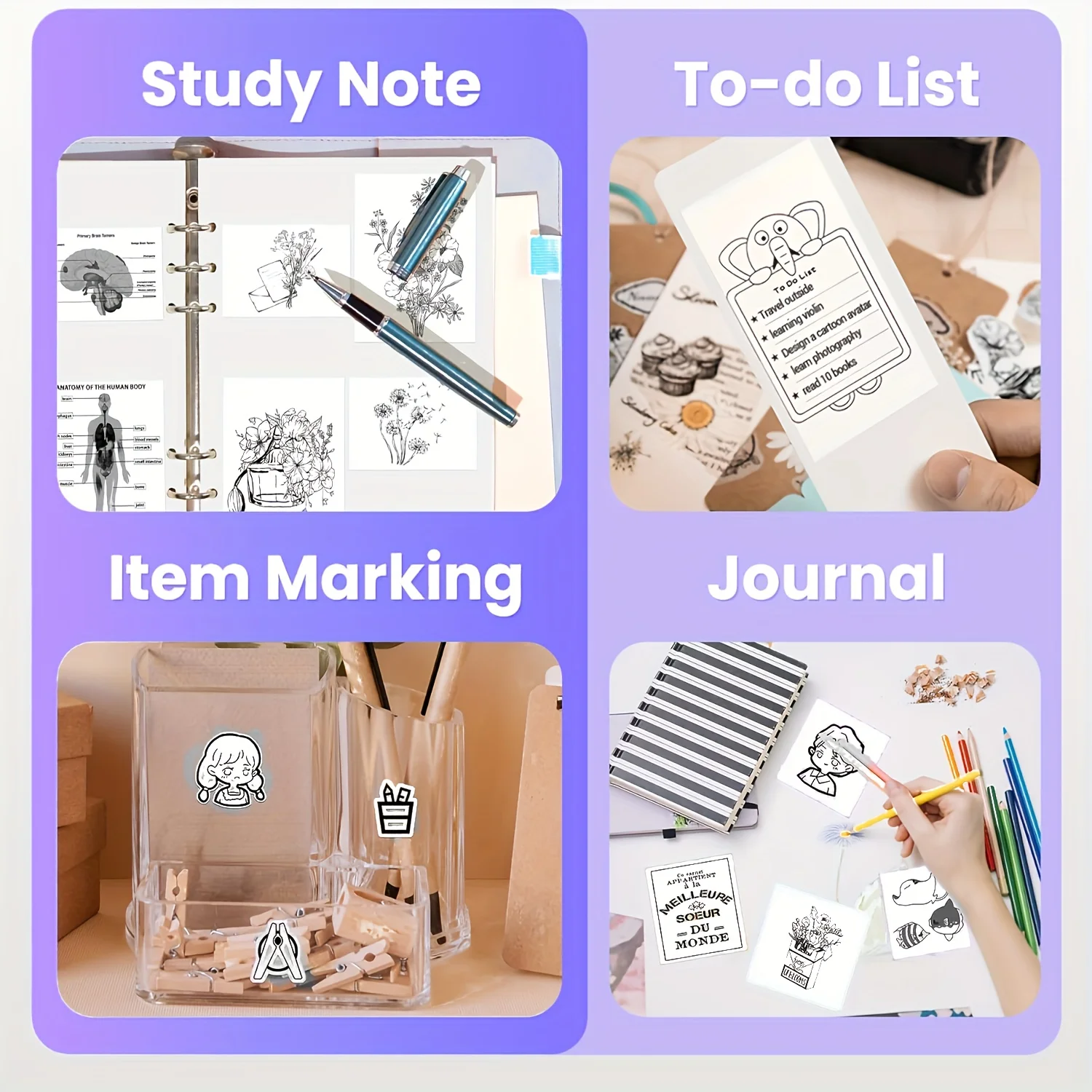 5/10/20 لفات 57 ملم ورق حراري أبيض مع طابعات صغيرة متوافقة مع الأساسية C9/X5/X6 للتعلم/المذكرات/الرسم/المكتب/ملصقات Phomemo