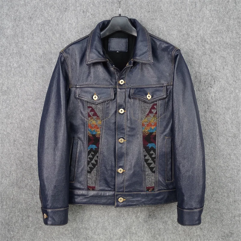 Dark blue + jacquard nylon stitching