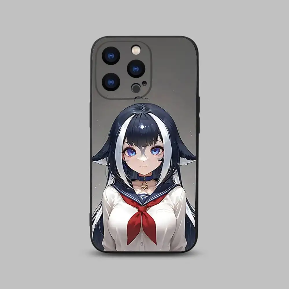 حافظة هاتف S-Shylily Vshojo Vtuber لهاتف iPhone 17,16,15,14,13,12,11,Pro,Max,Plus,X,XS,SE4,E,Mini,Soft Black Case
