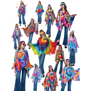 

Женский костюм хиппи для Хэллоуина, для ночных клубов, баров, вечеринок, сценических выступлений, винтажный, универсальный размер