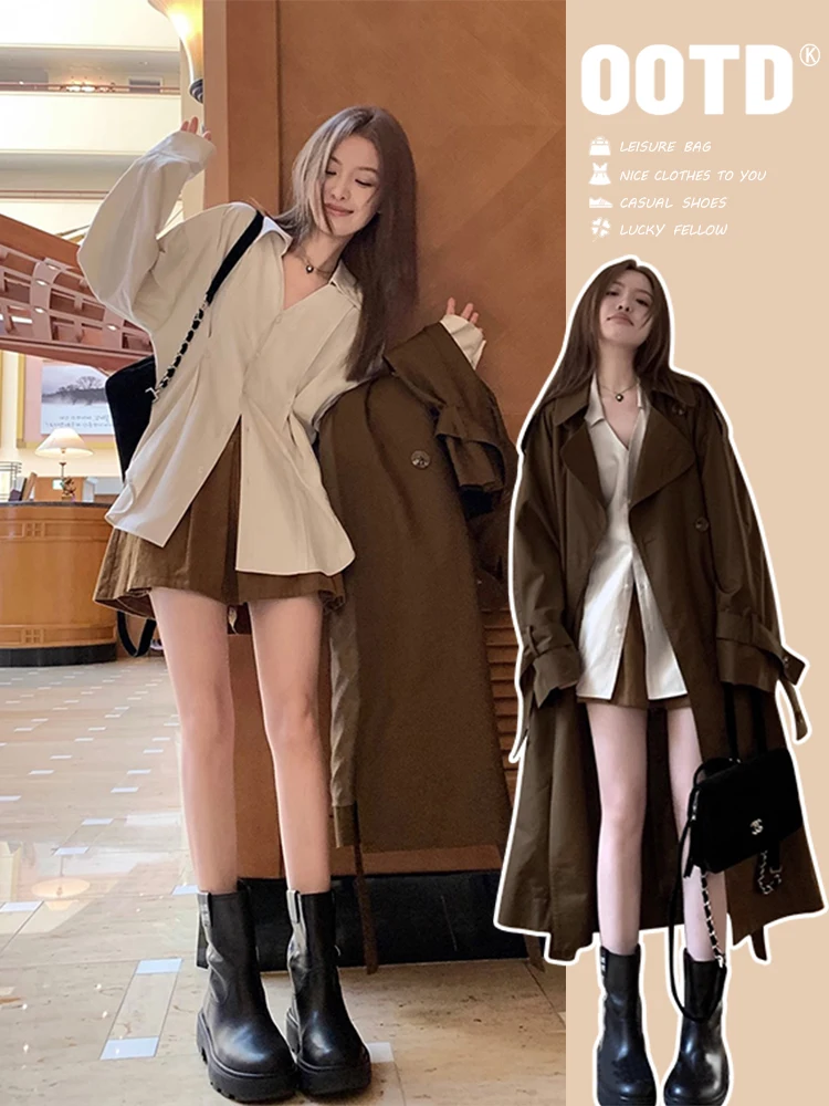 

Женская свободная полосатая рубашка с воротником и длинным рукавом, утягивающая, для ношения как базовый слой или верхняя одежда, на осень, весну, лето