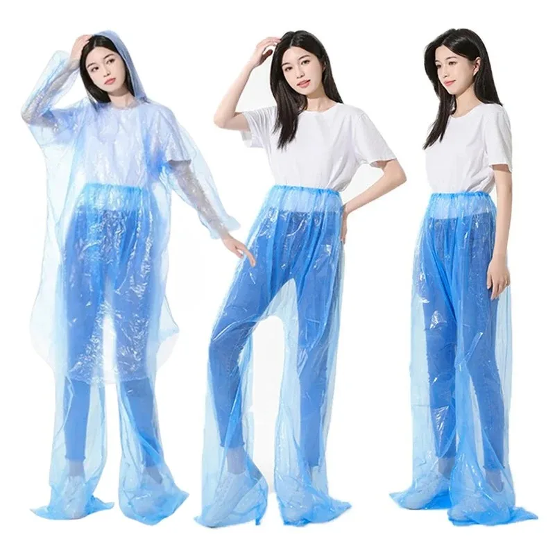 Disposable Rain Pants Outdoor Travel Cycling Thickened Pack Foot Drift Waterproof Split Pant Tourism Clear Raincoat Rainsuit