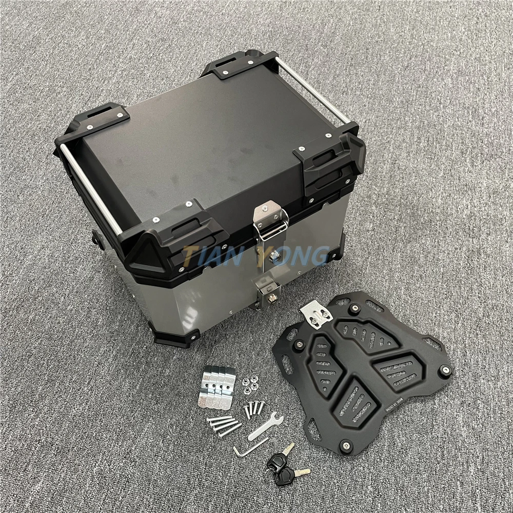 High Quality Motorcycle Alloy Box Rear Luggage Box Waterproof Universal 45L 65L Tail Case Trunk Pack Left and Right Storage