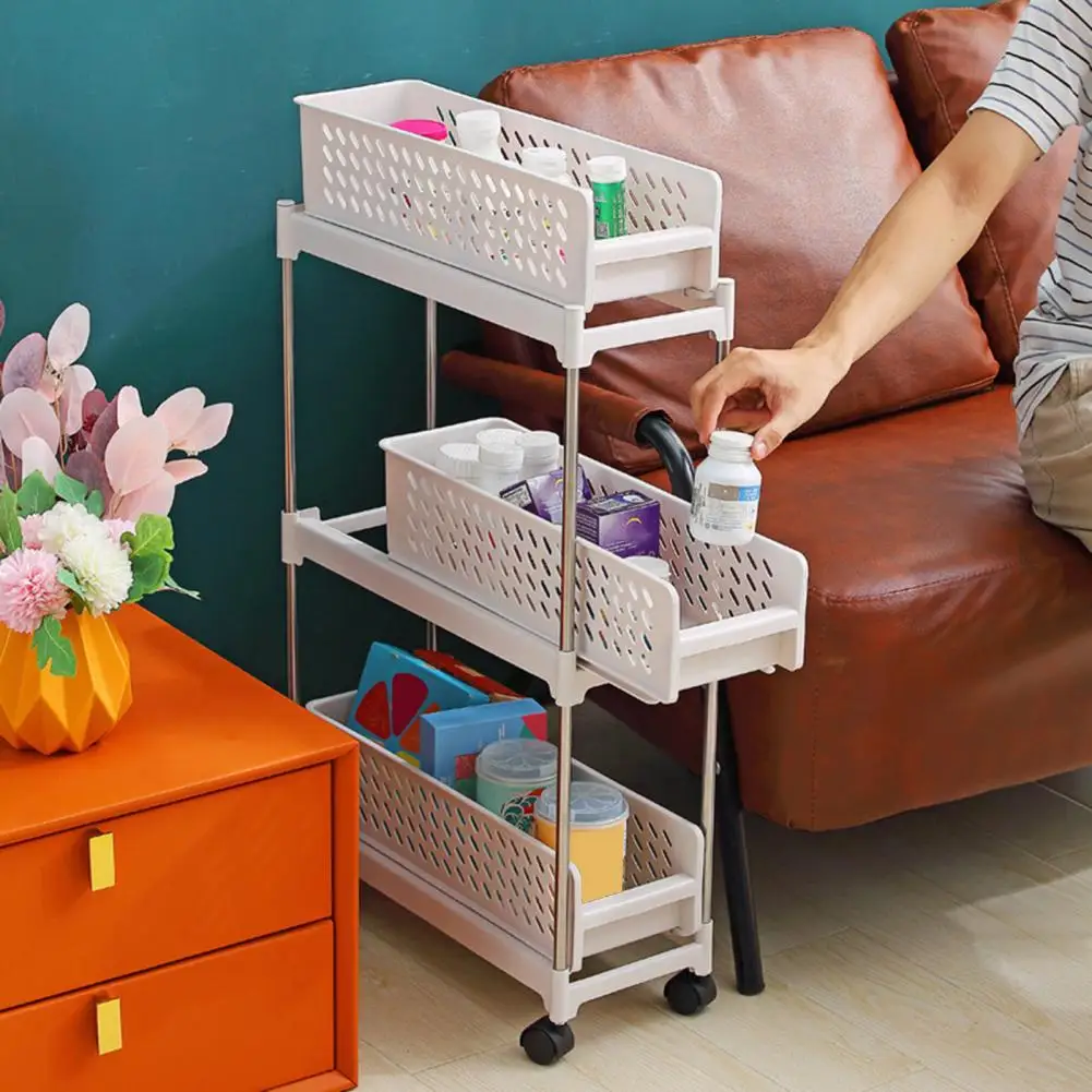 Storage Rack Multi-layered Kitchen Storage Cart with Wheels for Easy Access Organization Large Capacity Mobile Utility Rack