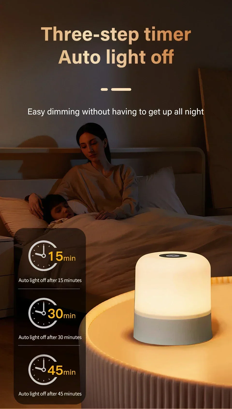 LED Table Lamp With Remote Dimmable Bedside Lamp For Bedroom Tricolor RGB 16Color Change Touch Night Light Rechargeable Portable