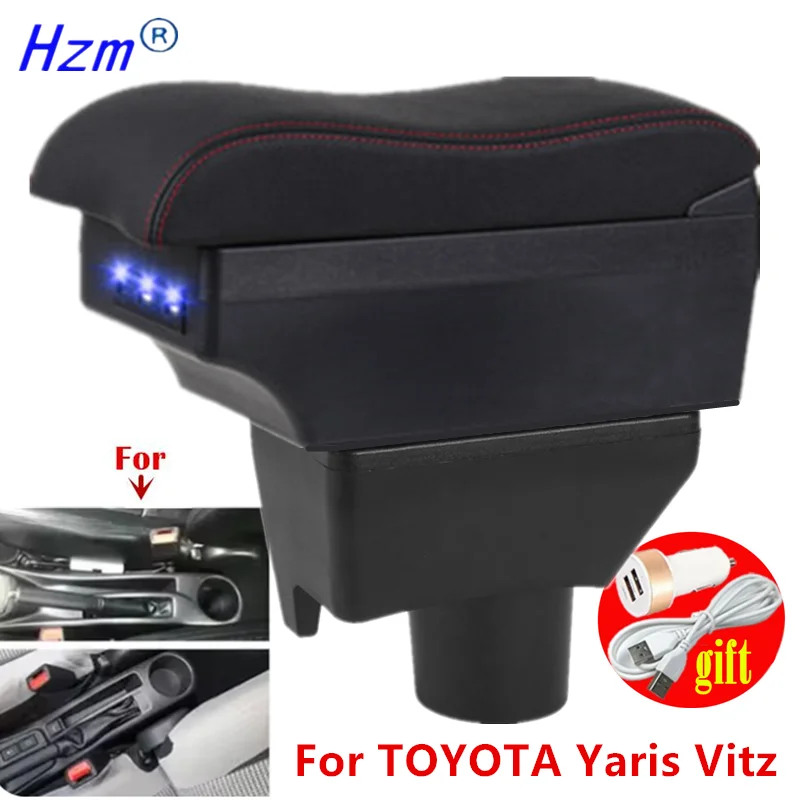 Auto-Armlehne für TOYOTA Yaris, Armlehnenbox für TOYOTA Yaris Vitz, Mittelkonsole mit Staufach, spezielles Nachrüstzubehör für den Innenraum.