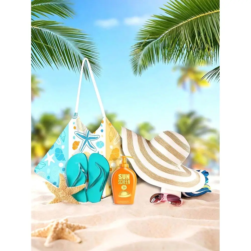

Ultra Soft Microfiber Beach Chair Cover, Tricolor Patchwork Ocean Themed Beach Chair Cover, Large Beach Towel With Starfish, Se
