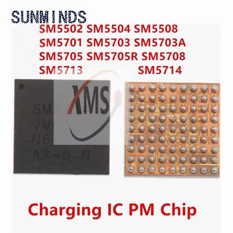 5PCS Original New Charging IC PM Chipset SM5502 SM5504 SM5508 SM5701 SM5703 SM5703A SM5705 SM5705R SM5708 SM5713  SM5714 BGA