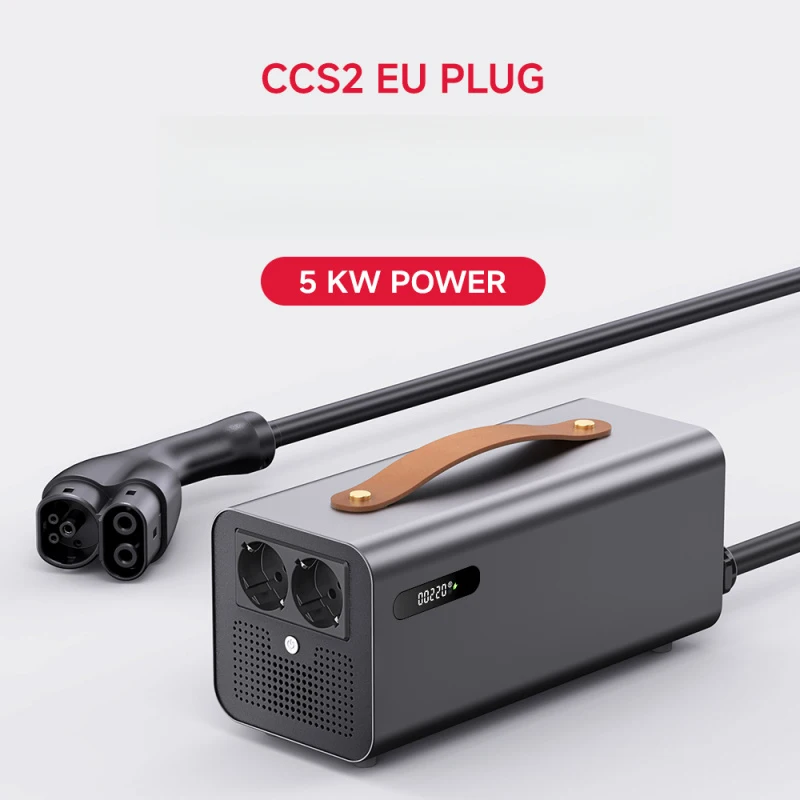 

Professional V2L Discharger for Model 3/Y/S/X with CCS1/CCS2/NACS Connectors 5kw EV Discharge Adapter for V2V/V2H