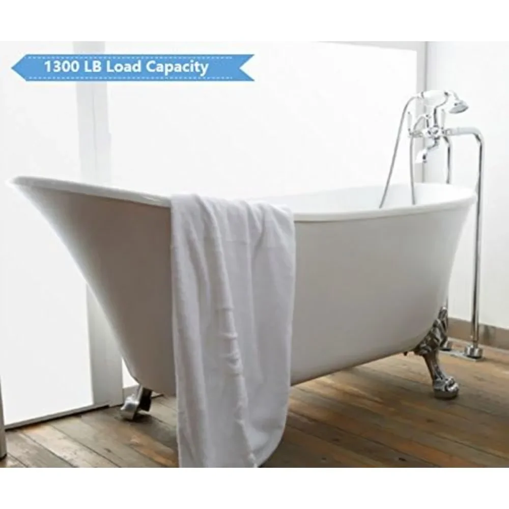 Bathtub, 63-inch, Clawfoot Freestanding Tub, Antique Soaking Oval with Drain and Clawfoot, Elegant Molding, Freestanding Tub