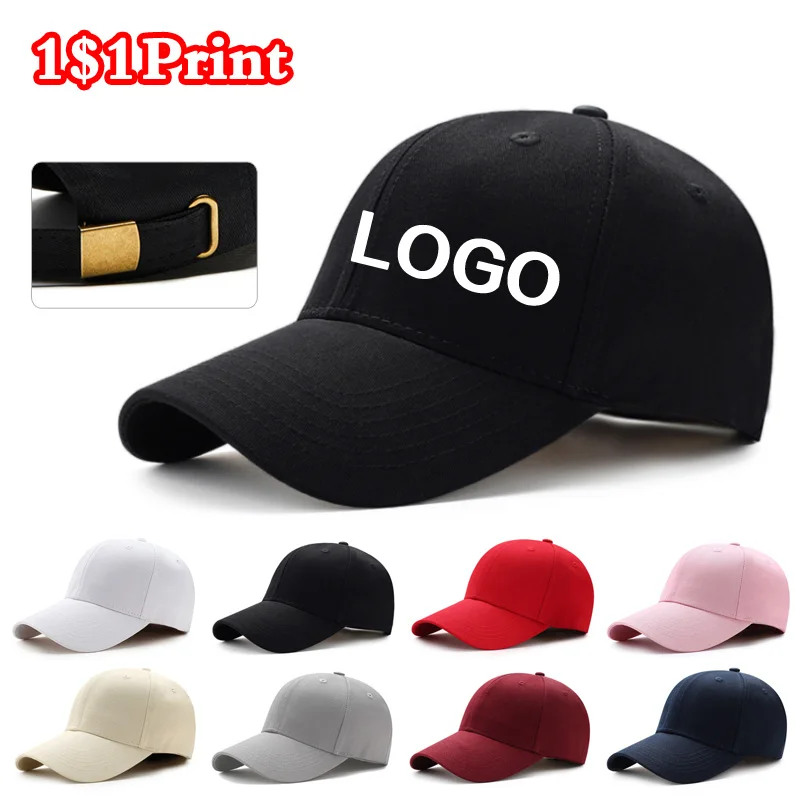 Customized logo printed on pure cotton sun hat men\'s and women\'s baseball cap  duckbill cap personalized design embroidered logo