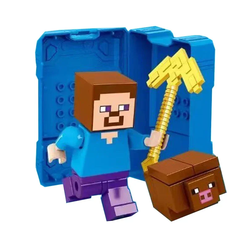 Hot New Cartoon Building Blocks Action Figure Cartoon， Mine, the world Toy Bricks Assemble Educational Kid Toys Birthday Gift