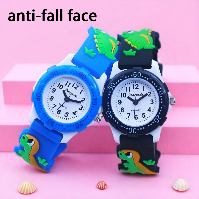 

Children boys girls fashion cartoon dinosaur soft Safety silicone strap watch primary student birthday gifts electric watches