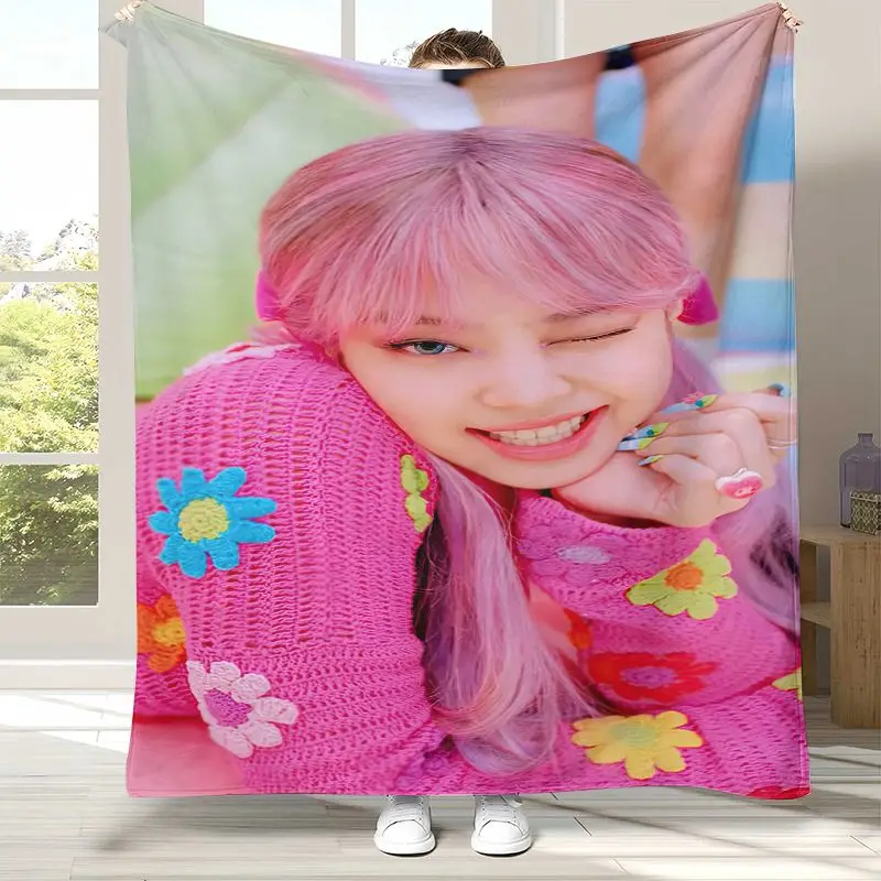 Korean Idol J-Jennie Solo Less Than A Lover Flannel Throw Blanket,Cozy Warm Blanket for Bed,Sofa,Living Room,Picnic,Home Decor