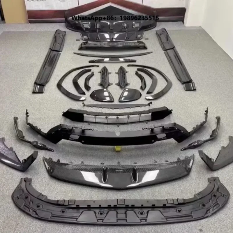 Body Parts Kit Carbon Fiber Wide Body with Front Bumper & Side Skirt Enhancement for Upgrade Performante