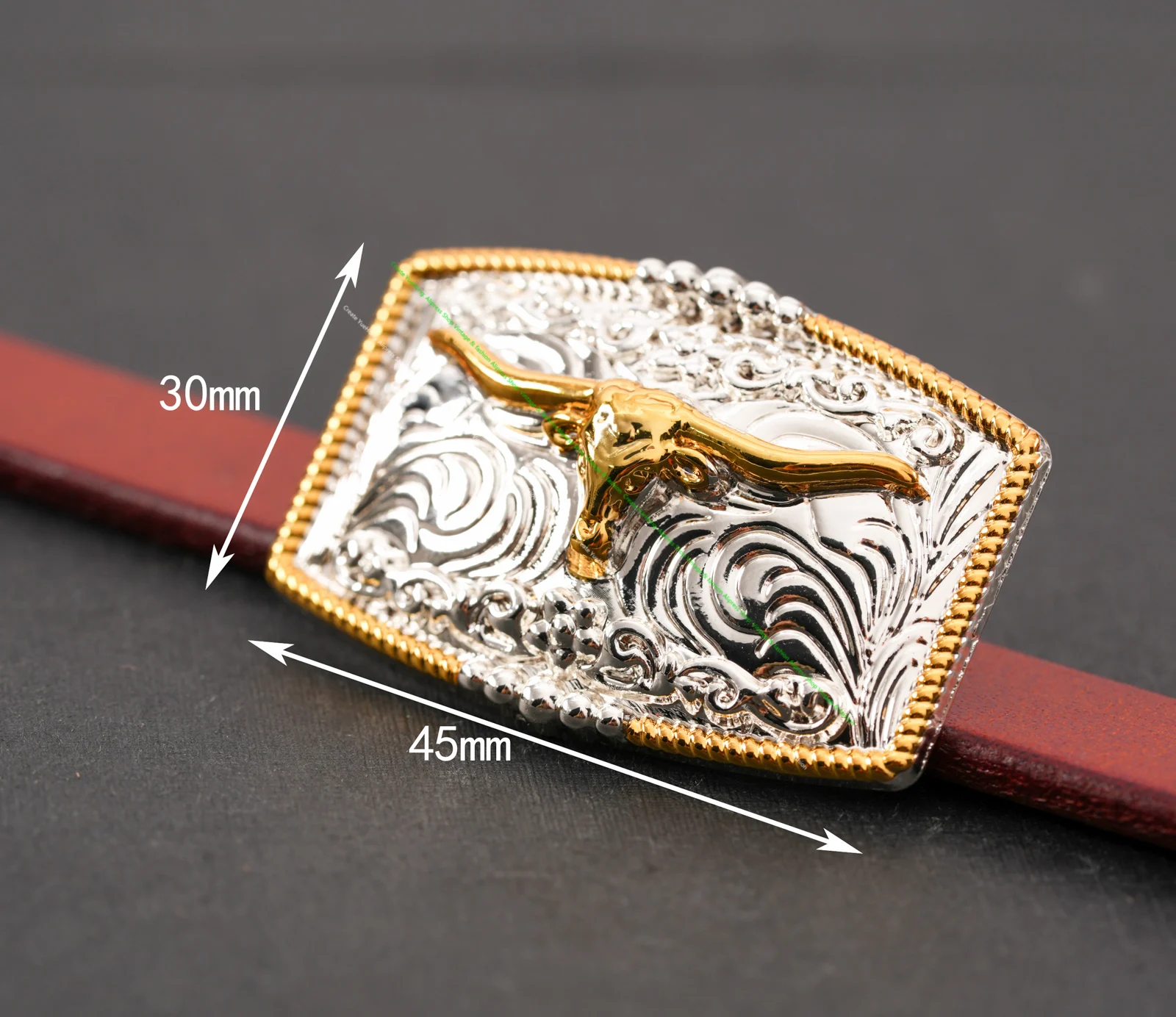 5pc 46*30mm AMERICAN WESTERN TEXAS COWBOY COWGIRL BULL HORN TACK GOLD SILVER LONGHORN ROPE HORSE SADDLE Leather Craft CONCHO SET