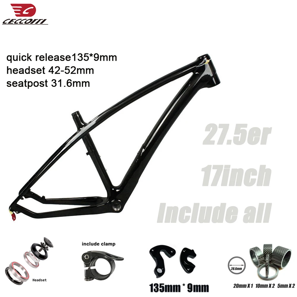 Full Carbon Mountain Bicycle Frameset, 27.5er MTB Frame, Available Size 17Inch, BSA Bottom Bracket, T1000 Frame Promotion