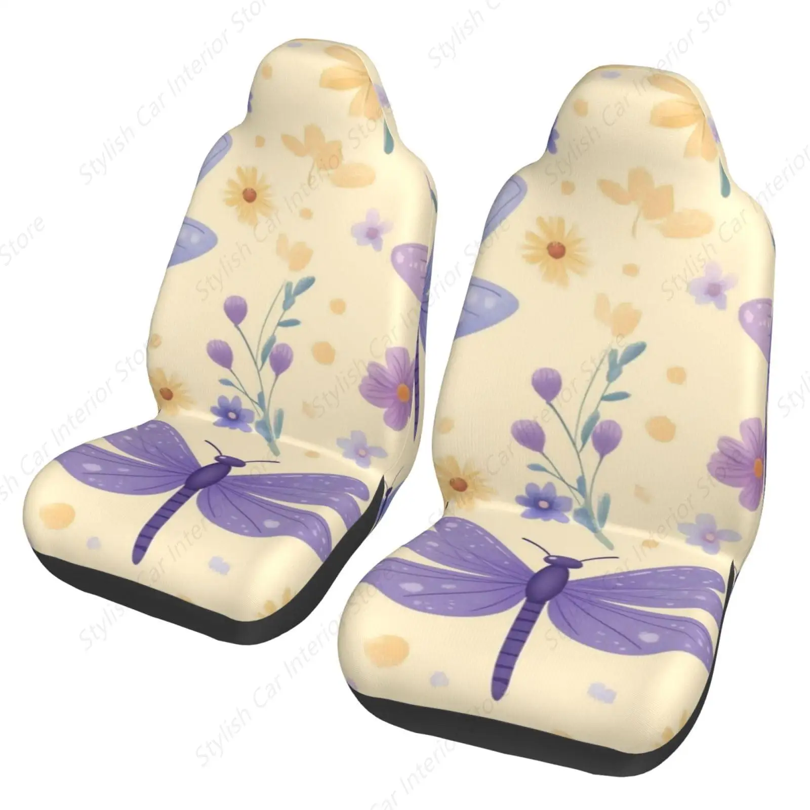

Purple Dragonflies Print Car Seat Covers for Car Truck Suvs Car Seat Covers Universal 2 Pack