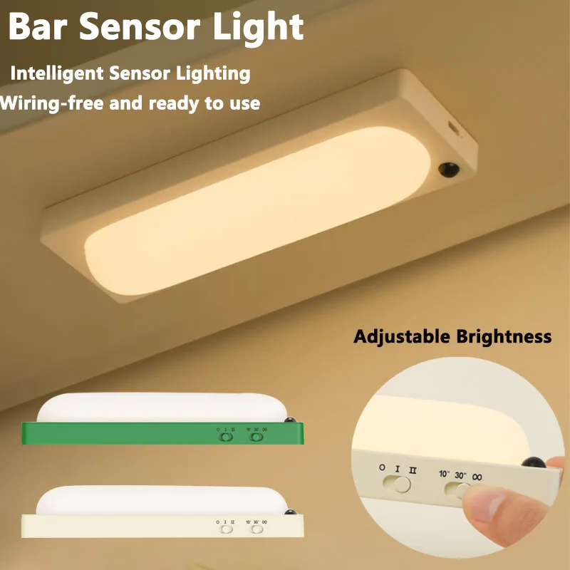 

Human Body Sensor Light Bar Led Night Light Dual-use Wireless Wiring-free Rechargeable Bedroom Cabinet Automatic Night Light