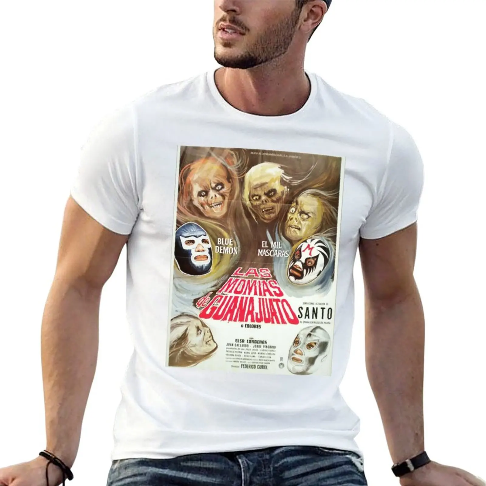Camiseta con estampado de LAS MOMIAS DE GUANAJUATO, camisetas para hombre, camisetas divertidas de algodón con estampado para hombre