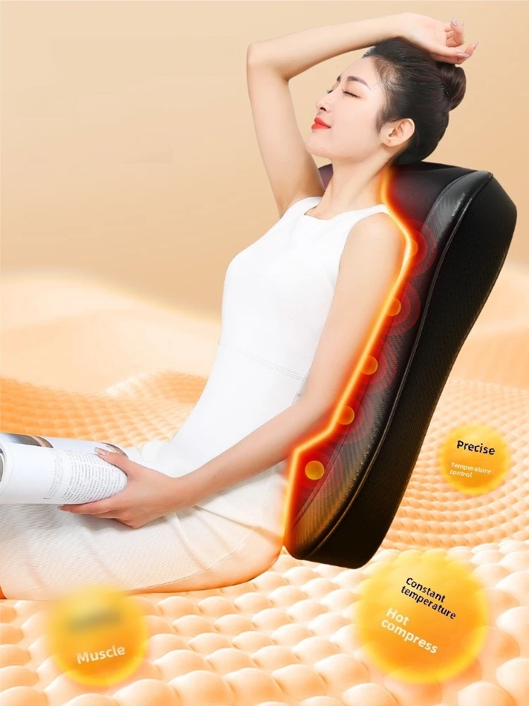 

Neck Massage Pillow Electric Cushion Back Massager Deep with Heat Tissue Kneading for Shoulder Relax Muscles