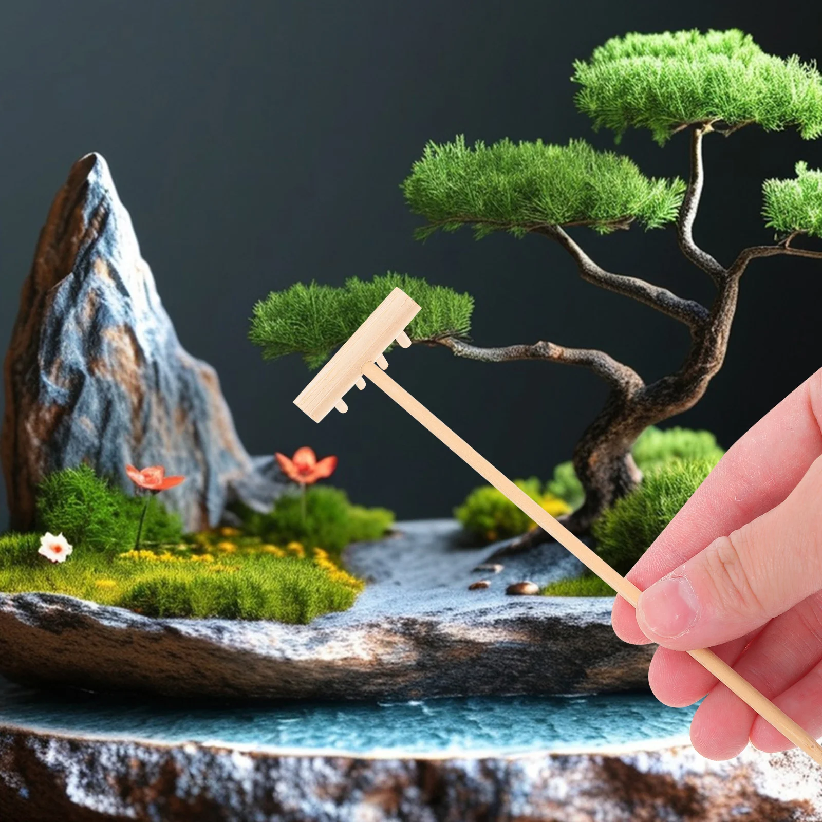 

4 pcs Bamboo Rake Sand Smoothing Sandbox Accessories Tool For Zen Garden Meditation Desktop Decoration Sandbox Accessories