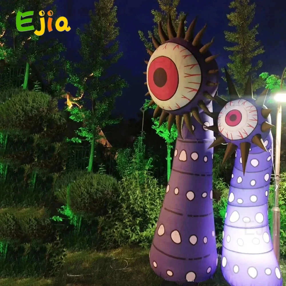 

8-13ft Giant Inflatable Eye AirBlow Eyeball Flower LED Light Halloween Alien Creature Standing Monster for Nightclub Event Decor