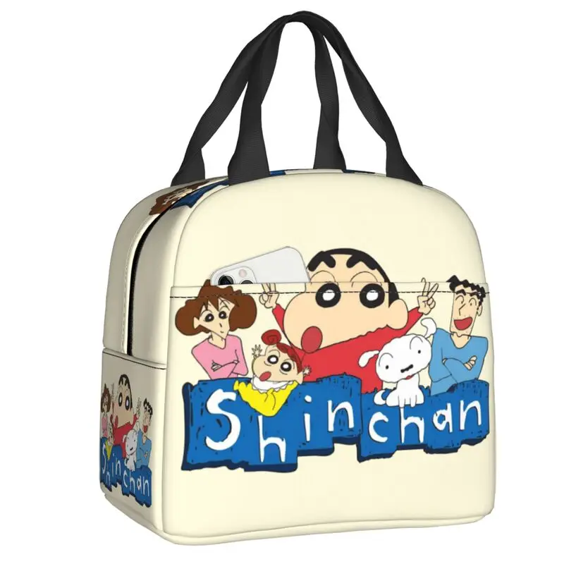 

Custom Crayons Shin-chans Resuable Lunch Box for Multifunction Thermal Cooler Food Insulated Lunch Bag Kids School Children