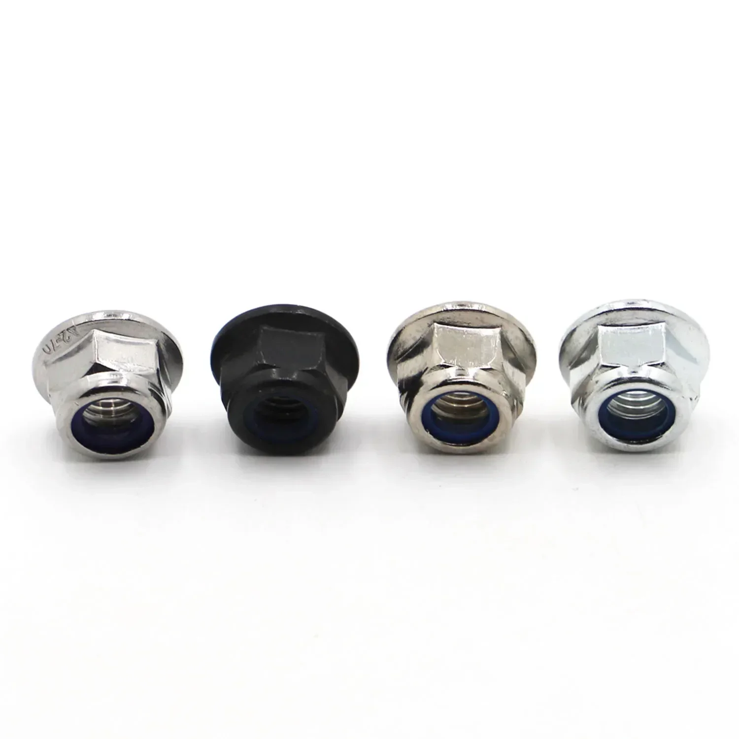 Nickel verzinkt M3 M4 M5 M6 M8 M10 M12 304 Edelstahl Flansch Nylon Sicherungsmutter Einsatz Sicherungsmutter Selbstsichernde Nylock Sicherungsmutter – Detail 3
