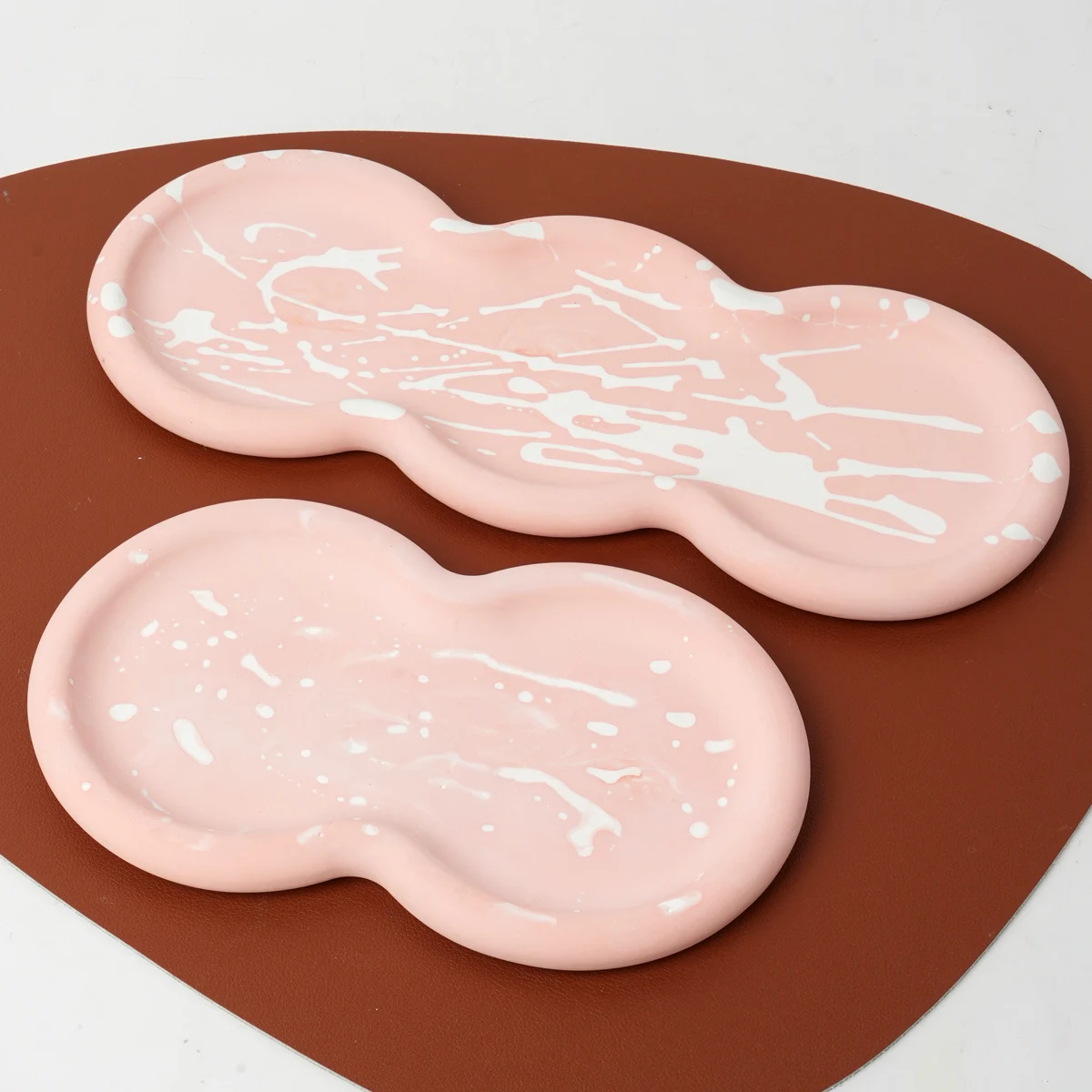 DIY Round Storage Tray Silicone Mold Handmade Plaster Coaster Craft Molds Concrete Resin Jewelry Display Plate Making Home Decor