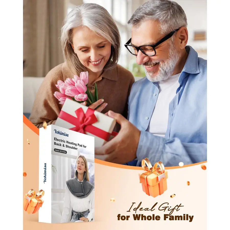 

Pad for Neck and Shoulders and Back | 2.5lb Weighted Heat Pad | Large Electric Wearable | Fast Heating, ETL Certified | Gifts fo