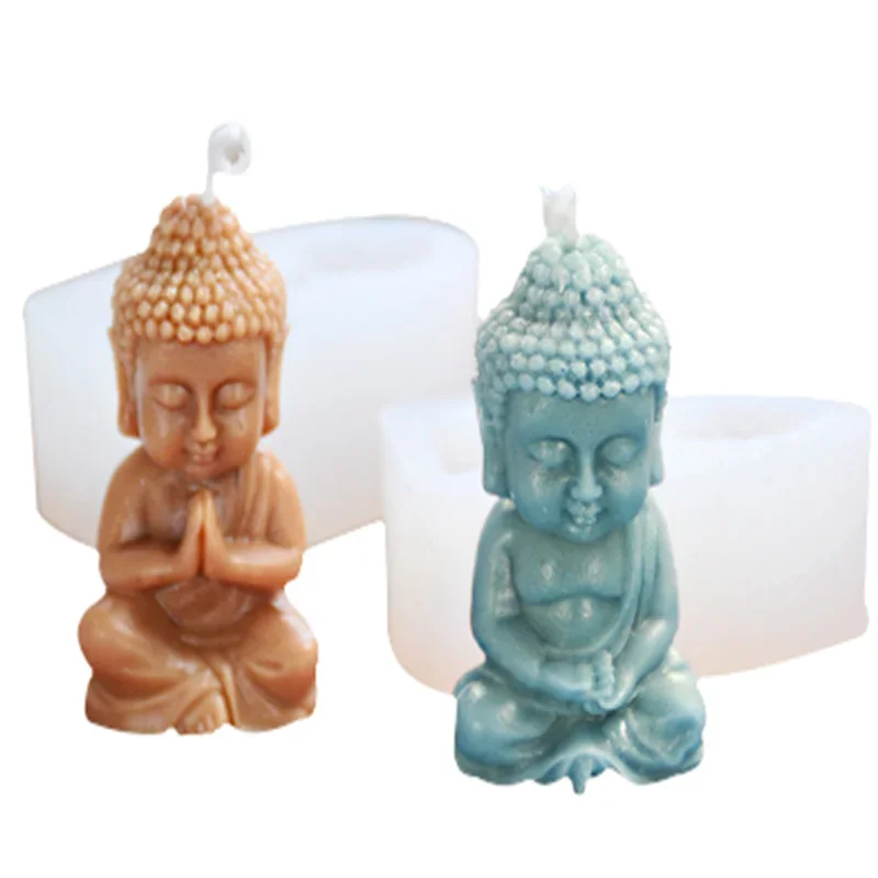 Mała świeca Budda Rudraksha Silikonowa forma DIY Amitabha Kształt Chińskie elementy Ręcznie robione ozdoby świec woskowych — zdjęcie 4