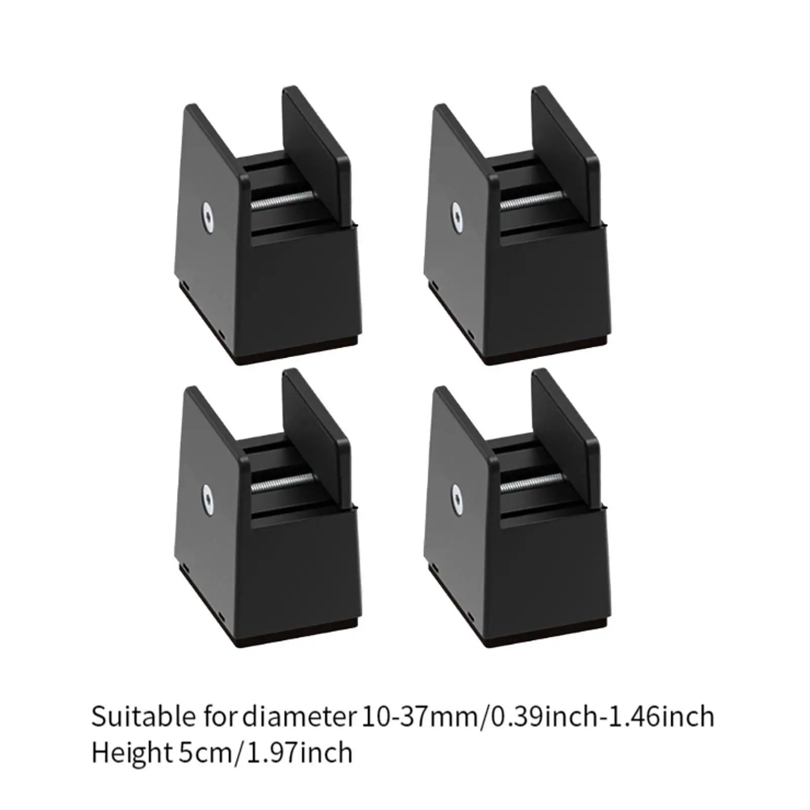 Bed Leg Risers with Adjustable Clamp for Furniture Heavy Duty Chair Height Extenders Nonslip Supports for Sofa Table Cabinet