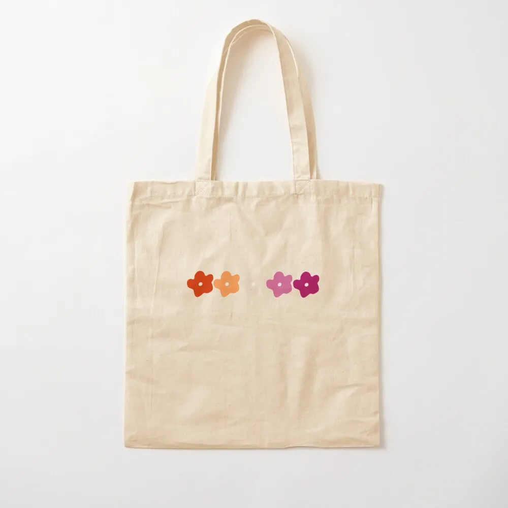 Subtle Lesbian Pride Flowers Tote Bag Lady bags large size bags tote bag university shopping bag