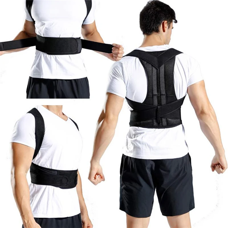 Adjustable Back Support and Posture Corrector – Lumbar Brace with Shoulder and Spine Alignment for Body Reshaping