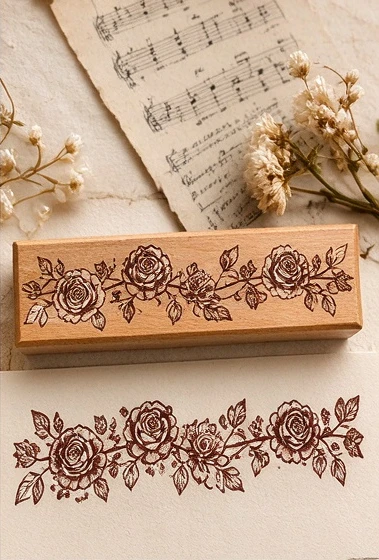Houten kant rubberstempel patroon serie voor scrapbooking, knutseldecoratie en handgemaakte agenda's