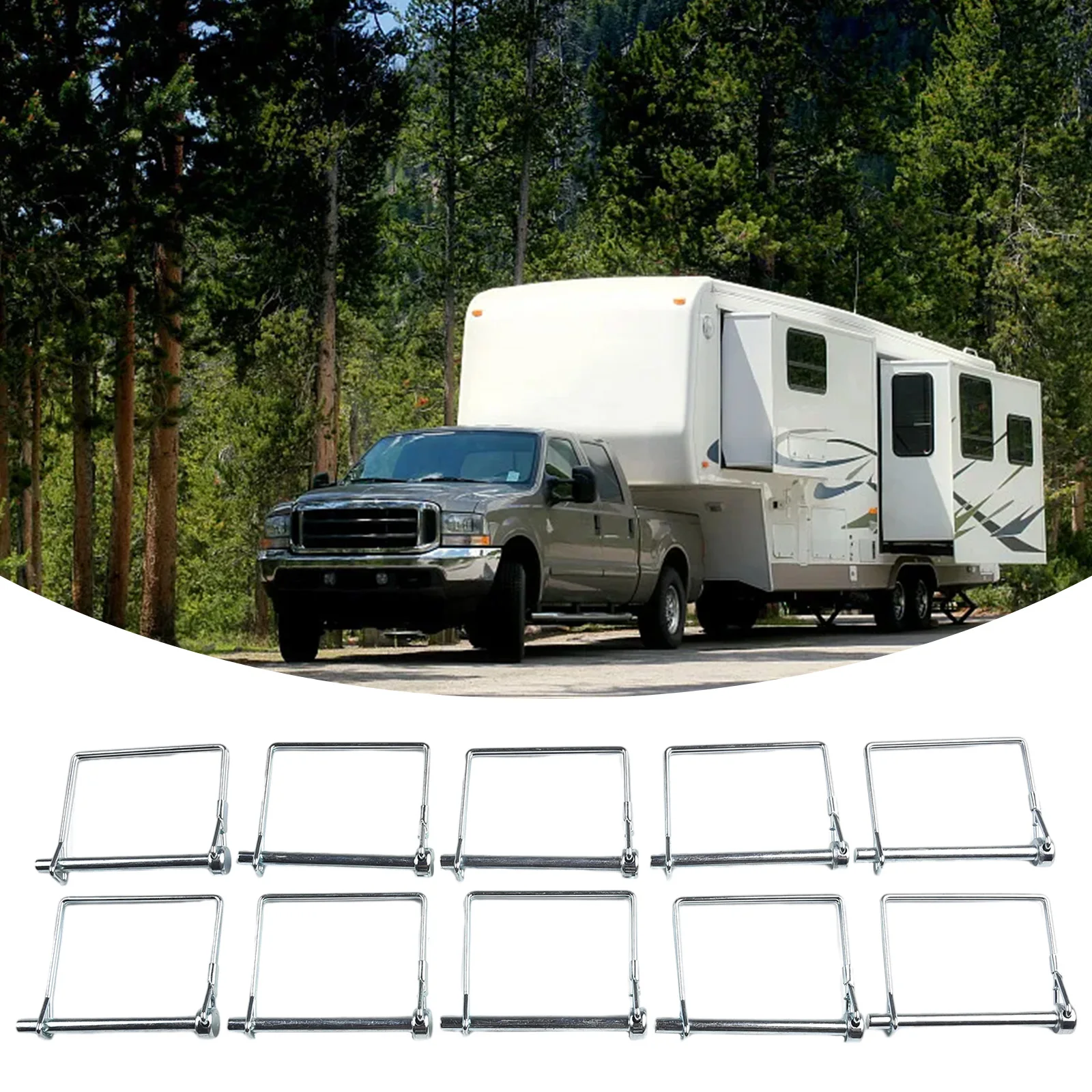 Trailer Coupler Hitch Pin Lock M6*70mm Metal Square Shape Shaft Locking Pin for Trailer Security and Stability