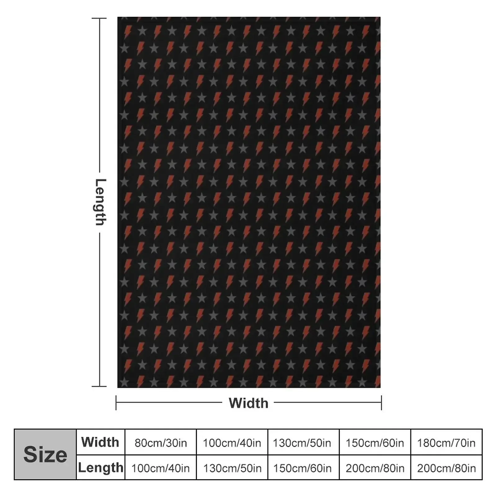 Red Bolt and Blackstar on Black Bowie Pattern Throw Blanket anime Warm Heavy Furry Blankets