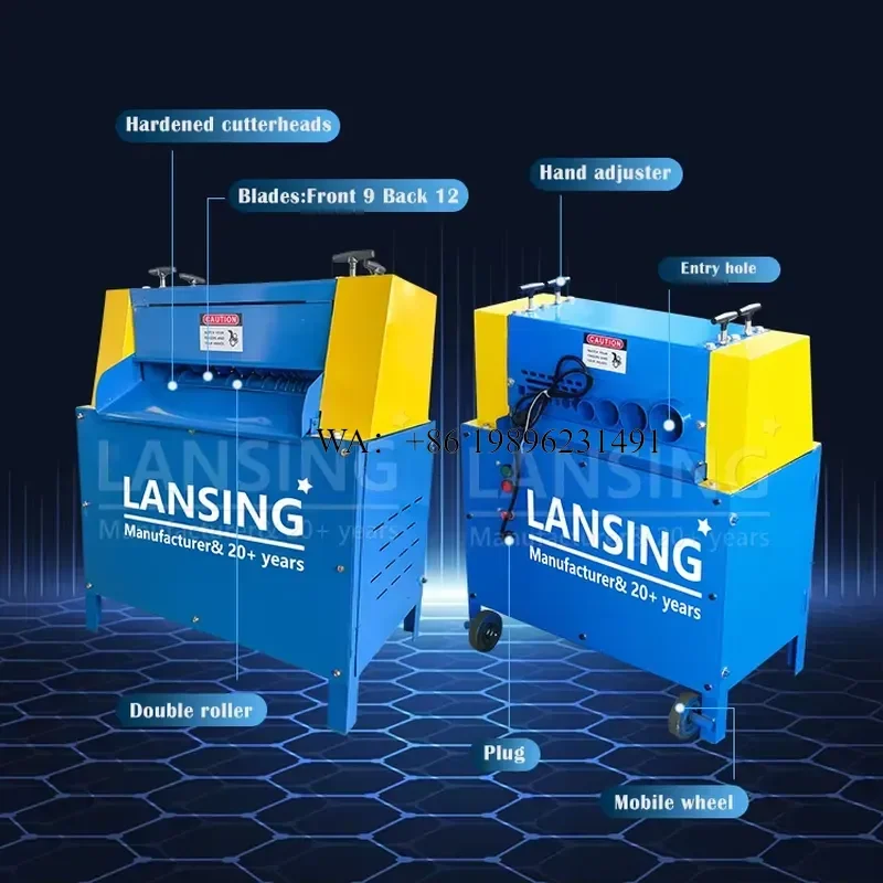 Wmwmnu for Dual-Blade F70 Cable Stripping Multi Feeding Holes Adjustable Blades Scrap Copper Aluminum Wire Stripper