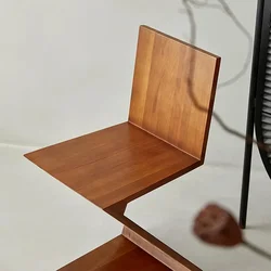 Zigzagchair-Chaise de Salle à Manger en Bois Massif Créatif en Forme de Z, Mobilier de Salon, Cadeau de Luxe