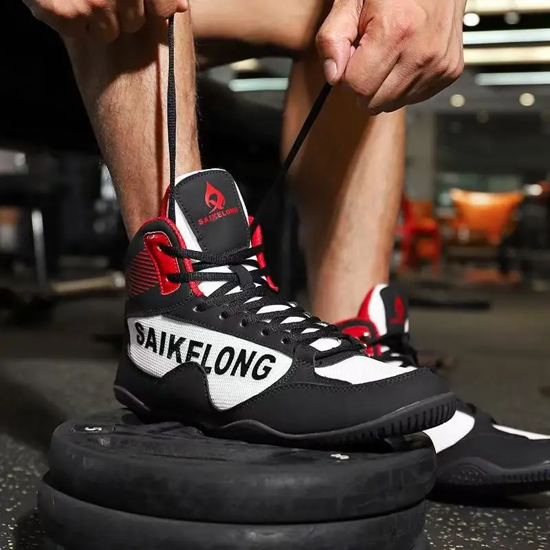 

2025 Hot Sale Wrestling Shoes Quality Boxing Sneakers Mens Breathable Fitness Training Shoes Mens Boxing Shoes