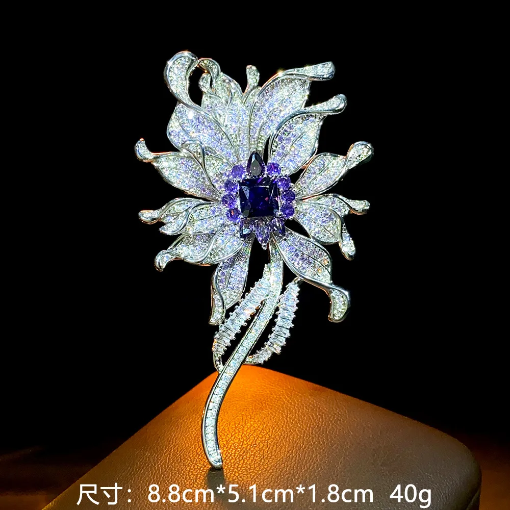 

Elegant Tassel Flower Brooch Luxury Flower Corsage Pin Coat Sweater Blazer Pin Jewelry Banquets Birthday Gifts for Women Friends
