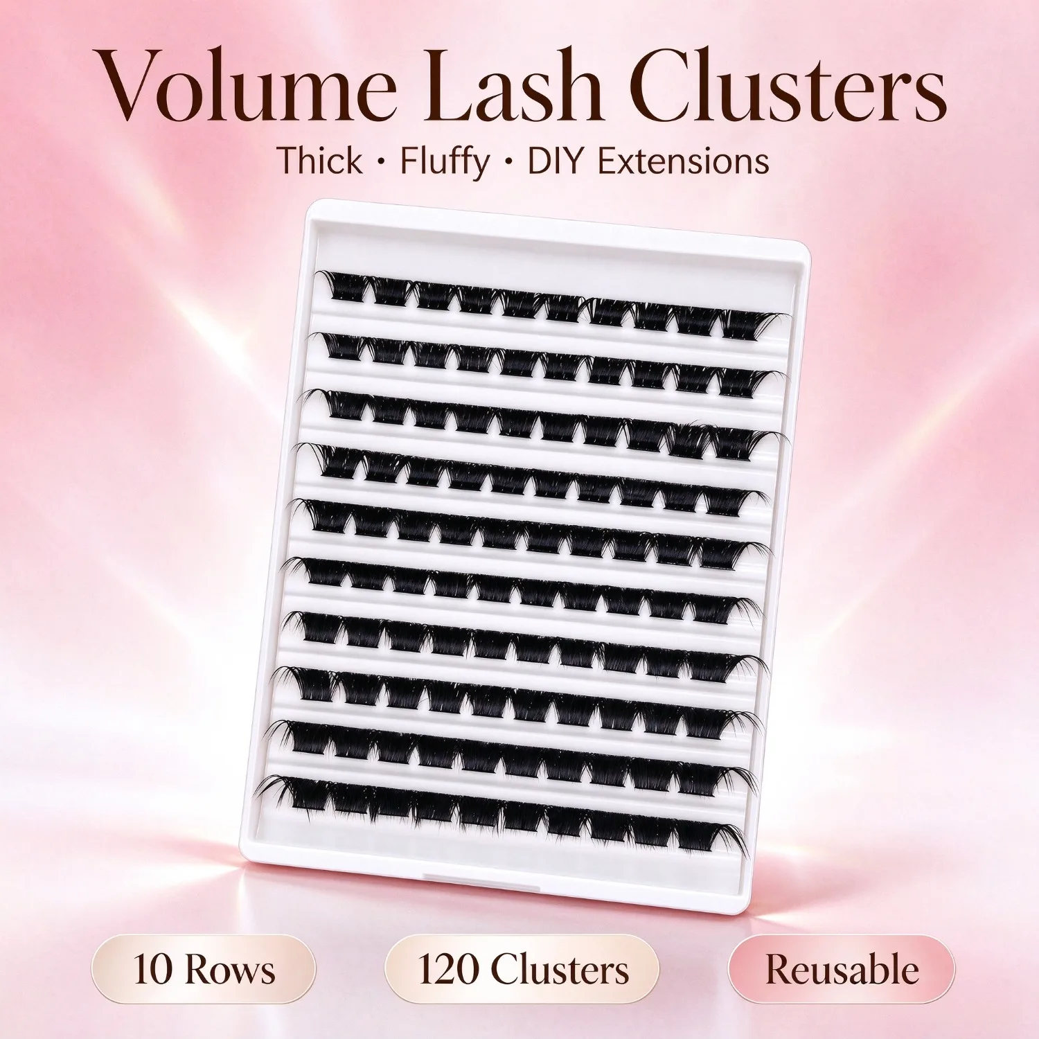 120 Pcs Fluffy Lash Clusters - Natural Look Wispy Eyelash Extensions for DIY at Home 8-14mm D Curl Individual Cluster Lashes