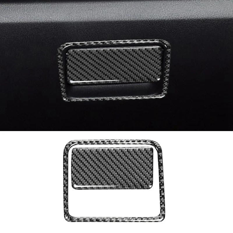 Carbon Fiber Copilot Glove Box Handle Cover Trim For Mazda 3 Axela 2014 2015 2016 2017 Interior Accessories