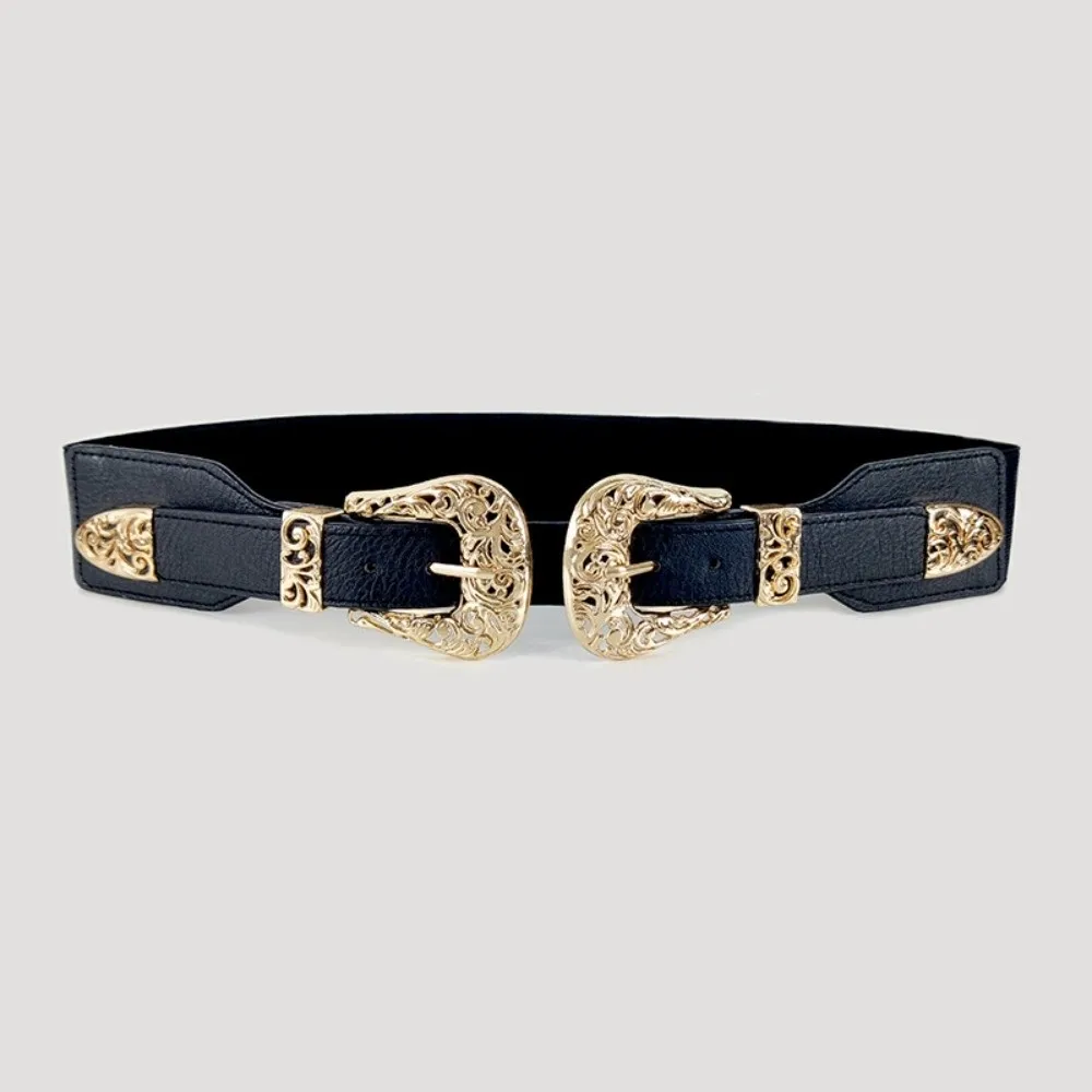 Fashion Adjustable Waist Cincher Wide with Chain Waist Belt Elastic Waist Belt Adult